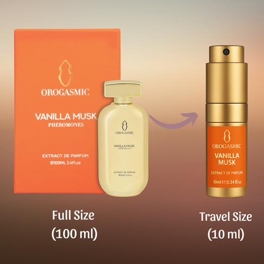 Orogasmic - Vanilla Musk with Pheromones | Luxury Unisex Perfume 10ml TRAVELO refillable